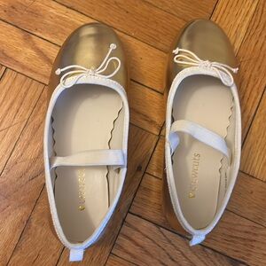 Crewcuts gold dress shoe mary jane girls k12 ballet flats